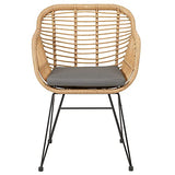 IDIMEX Chaise de Salle à Manger Paramo Imitation rotin, Fauteuil d'intérieur ou d'extérieur pour Jardin en polyrattan résistant aux UV et 4 Pieds en métal Anti-Rouille laqué Noir