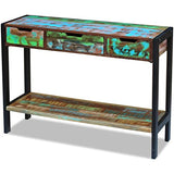 vidaXL Buffet 3 Tiroirs Bois de Récupération Massif Table Console Rangement