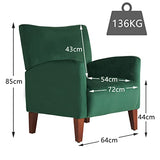 SEPNINE Fauteuil en Velours, Fauteuil en Velours de Style Vintage, Fauteuil de Salon, pour Le Salon, Le Bureau, la Chambre à Coucher
