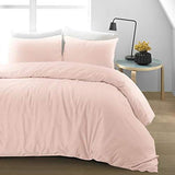 Nimsay Home Parure de lit en Coton et Lin, Drap en Coton, Rose poudré, King