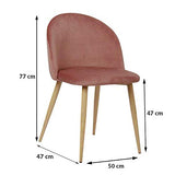 Nimara Chaise de Salle à Manger en Velours au Design scandinave | Chaises de Salle à Manger et chaises de Cuisine en Tissu | Chaise de Salle à Manger en Rose, Gris, Vert foncé et Bleu