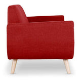 Canapé scandinave 2 Places Danube Tissu Rouge