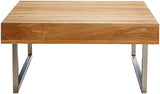 HomeTrends4You 266222 Table Basse en chêne Massif huilé, 75 x 35 x 75 cm