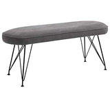 HOMCOM Banc Banquette Design Contemporain Pieds Eiffel en épingles métal Noir revêtement Lin Gris