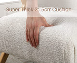 Wahson Fauteuil Salon, Fauteuils de Salon en Fausse Fourrure Fauteuil Relax avec Coussin Épais Fauteuil Chambre en Bois, Fauteuil pour Chambre/Salon, Blanc