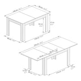MOBILI FIVER, Table Extensible Cuisine, Easy, Frêne Noir, 140 x 90 x 77 cm, Mélaminé, Made in Italy