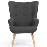 IDMarket - Fauteuil scandinave Ivar en Tissu Gris Anthracite