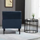 SEPNINE Fauteuil Classique en Cuir synthétique - pour Salon et Chambre - Charge maximale : 150 kg (Bleu foncé)
