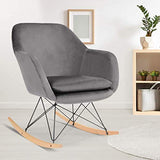 IDMarket - Fauteuil à Bascule Bora Velours Gris