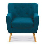 IDMarket - Fauteuil scandinave LIV en Tissu Bleu Canard