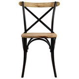 vidaXL Chaises à Dossier croisé Lot de 2 Noir Bois de manguier Solide