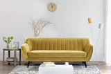 Mobilier Déco. Canapé 3 Places Velours Jaune Louise