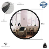 Miroir Mural Gold & Chrome, Rond, avec Cadre en Aluminium | Surface Miroir revêtue de téflon, résistante à l'humidité | Cadre de Miroir, 2 cm de Profondeur, Peint par poudrage, Montage Facile