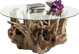 Kare Design - Table Basse Plateau Rond Pied Bois flotté Roots