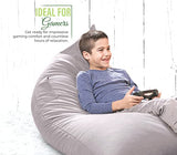 Aiire Housse de Pouf Salon Moderne - Pouffe Geant XXL Adulte ou Ado sans Remplissage pour Décoration de la Chambre – Beanbag, Fauteuil ou Coussin de Sol Grand Confortable Gris