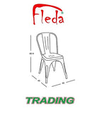 Fleda TRADING Chaises en métal de Style Industriel-Chic Package DE 4 Pieces Tolix Design Couleurs Mixtes