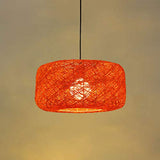 Ficelle en rotin tissée à la main suspension en rotin lin plafonnier oiseau nid abat-jour lustre plafonnier pour restaurant, café, chambre à coucher, 30 cm / 12 pouces