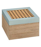 Atmosphera - Lot de 2 Boîtes décoration cannage en Rotin L 13 et L 10 cm Collection Poésie à l'anglaise