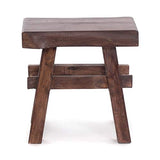 Design Delights Tabouret en bois rustique vintage 40" - Bois dur recyclé - Tabouret en bois massif - 43 x 45 x 27 cm (H x l x P) - Marron foncé