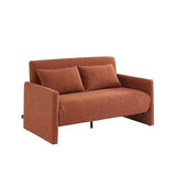 BAÏTA Canapé Droit Jade Convertible Tissu Bouclette Terracotta 2 Places