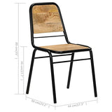 vidaXL 2X Bois de Manguier Chaise de Salle à Manger Chaise à Manger Cuisine