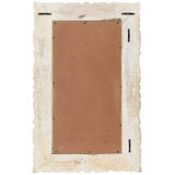 Tidyard Miroir Mural Design, Miroir Rectangulaire à Accrocher, Miroir Cadre en Bois Blanc 80x50 cm Bois de manguier Massif