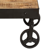 BaraSh Table Basse avec roulettes Bois de manguier Massif 100x60x26 cm,Table Basse,Table Basse Salon,Tables Basses De Salon,