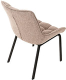 CLP Lot De 4 Chaises De Salle A Manger Saranda en Tissu I Chaise avec Surface D'assise Matelassée I Charge Max.160 Kg, Couleur:Marron Terre, Couleur du Cadre:Noir