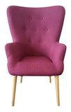 Menzzo Fauteuil scandinave Barkley Tissu Violet, 65x74x104 cm