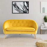 IDMarket - Canapé Banquette en Velours Sonia Jaune