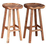 vidaXL Tabourets de Bar Lot de 2 Bois d'acacia Solide