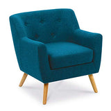 IDMarket - Fauteuil scandinave LIV en Tissu Bleu Canard