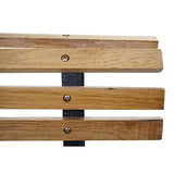 Banc de Jardin HWC-F97, Banc du Parc, Banquette en Bois, Fonte, 3 Places, 122cm, 22kg - Marron Clair
