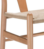 YAXANSIH Lot de 2 chaises de Salle à Manger, Cuisine, Style Wishbone en Poly et écorce (Couleur : Naturel)