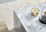 KADIMA DESIGN basse 100x30x50 cm MDF brillant aspect marbre blanc