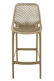 CLP Lot De 2 Tabourets de Bar Air en Plastique I Chaise Haute Intérieur Extérieur avec Dossier Et Repos-Pieds, Couleur:Boue