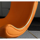 Fauteuil de salon moderne et ottoman en cuir synthétique avec pieds en métal doré, support de base robuste pour salon, bureau, salon