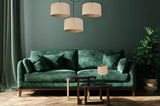 Light-Home Juta Spider Abat Jour Suspension Luminaire Lustre - Moderne Abat Jour Plafond - Métal et Tissu - E27 - Spider 3-Lumières 35 cm - Noir Base et Jute