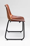 Kare Chaise Vintage en Cuir Marron
