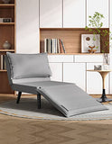 Vesgantti Canapé-Lit Convertible 1 Place, Fauteuil Chauffeuse 1 Place, 6 Positions Pliant, Grand Confort, pour Salon/Bureau/Chambre/Appartement/Petit Espace, Tissu Gris