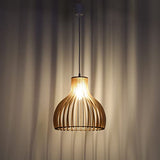 LUSSIOL, Luminaire Helsinki M, abat-jour design en lamelles de bois naturel, ampoule culot E27 x 60 W maxi, diam. 36 x H. 36 cm, câble blanc fourni, idéal pour salon, chambre, couloir, restaurant, bar