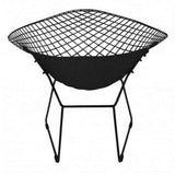 ElleDesign Fauteuil Bertoia Diamond Structure Vernie Noire Total Black Coussin Noir