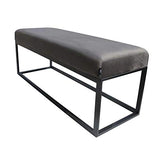 Damiware Couchy | Banc Design pour Salle à Manger, la Cuisine ou Le Couloir, Banquette d'Entrée | Longueur 121 cm | Velours et Pieds en métal (Gris)