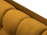 Cosmopolitan Design Canapé Velours, Bali, 3 Places, Jaune, 177x92x78