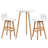[en.CASA] Comptoir de Bar Blanc avec Tabouret de Bar hêtre Table de Bar Table Haute