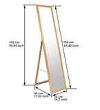 BD ART Miroir sur Pied Rectangulaire Shabby, Couleur Chêne 36 x 156 cm
