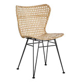 Tousmesmeubles Chaise tressée en Rotin Naturel - SUHILI - L 48 x l 58 x H 81.5 - Neuf