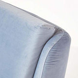 HOMESCAPES Fauteuil Velours, Fauteuil Scandinave en Tissu Betsy, Bleu Clair
