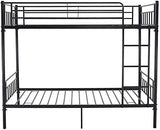 Métal lit simple superposé 2 personnes chambre à deux lits enfants de cadre de lit meubles,Black