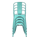 hjh OFFICE 645050 Chaise bistrot VANTAGGIO Comfort Métal Bleu Ciel, Chaise au Style Industriel, empilable